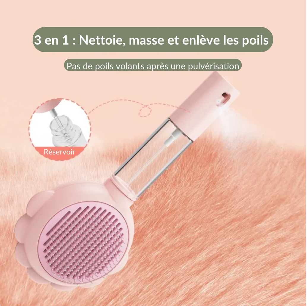 Brosse démêlante et antistatique pour chat - SprayBrush™